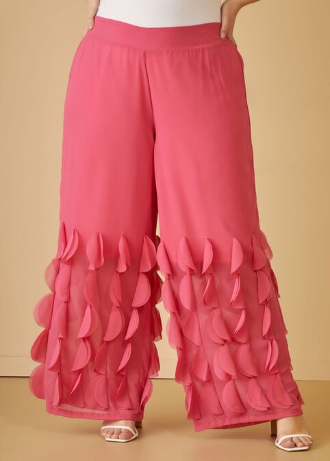 Circle Appliqued Wide Leg Pants, Pink image number 2