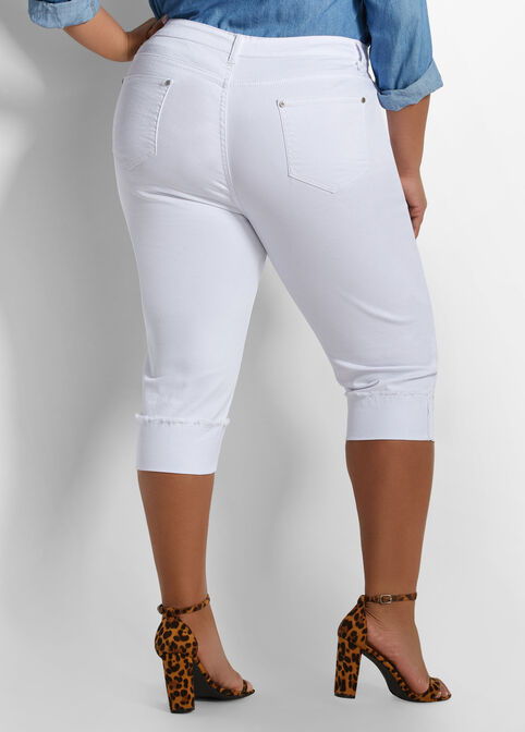 19 Inseam Destructed Cuffed C  - Color: White, Size: 10, White image number 1