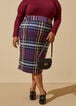 Plaid Power Knit Pencil Skirt, Purple image number 3