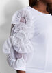 Scuba Organza Ruffle Sleeve Dress, White image number 2