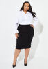 High Waist Power Twill Skirt, Black image number 2