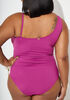 Mesh Paneled Convertible Swimsuit, Purple image number 1