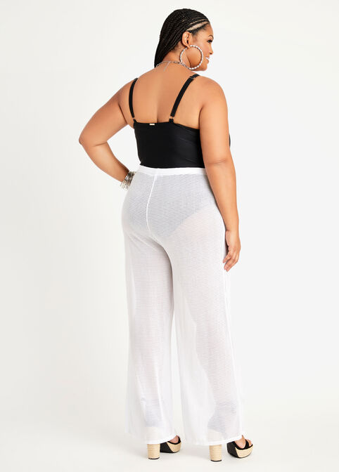Open Knit Pants, White image number 1