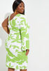 One Shoulder Floral Print Dress, Parrot Green image number 1