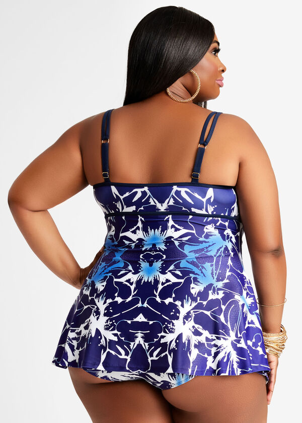 Noon Swim Abstract Swimdress, Royal Blue image number 1