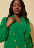 Cropped Double Breasted Blazer, Abundant Green image number 3