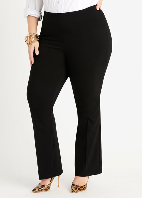 Plus Size Pull On High Waist Straight Leg Stretch Millennium Trousers image number 0