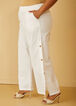 Button Detailed Linen Blend Pants, White image number 2