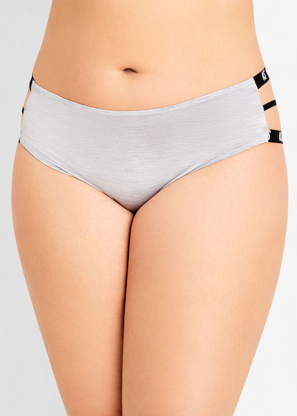 Microfiber Cutout Hipster Panty, Heather Grey image number 0