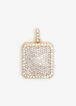 Gold Pave Square Charm, Gold image number 0