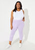 Striped French Terry Capris, Lavender Wave image number 3