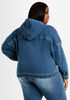 Knit Cotton Denim Hooded Jacket, Denim image number 1