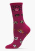Memoi Dog Mom Crew Socks, Fuchsia image number 0