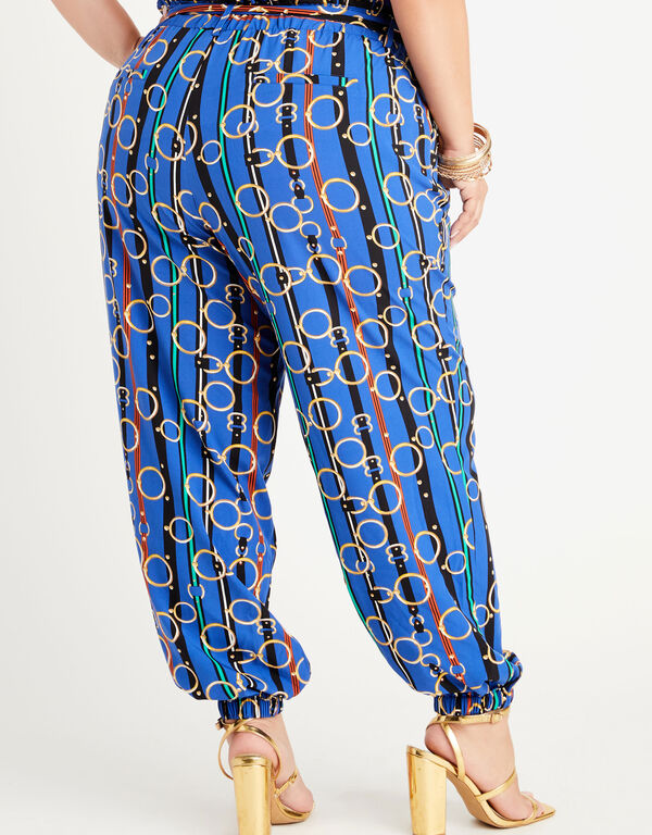 Striped Chain Print Woven Joggers, Sodalite image number 1