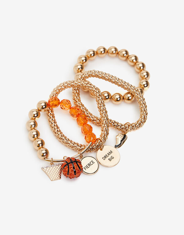 Basketball Charm Bracelet Set, Gold image number 0