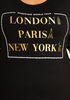 Sequin London Paris NY Graphic Tee, Black image number 1