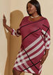 Plaid Sheath Sweater Dress, Multi image number 2