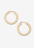 Gold Tone Clip On Hoop Earrings, Gold image number 0