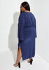 Draped Stretch Knit Maxi Dress, Peacoat image number 1