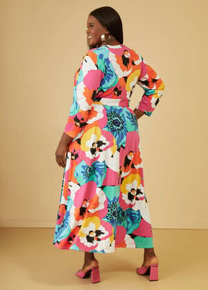 Floral Faux Wrap Maxi Dress, Multi image number 1