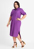 Cotton Roll Tab Sleeves Shirtdress, Purple Magic image number 0