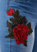 3D Rose Embroidered Cuff Skinny, Lt Sky Blue image number 2