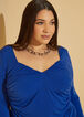 Ruched Stretch Knit Top, Blue image number 2