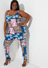Patchwork Print Catsuit, Multi image number 0