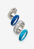 Crystal And Coated Metal Rings Set, Multi image number 1