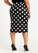 Dot Scuba Midi Pull On Skirt, Black White image number 1