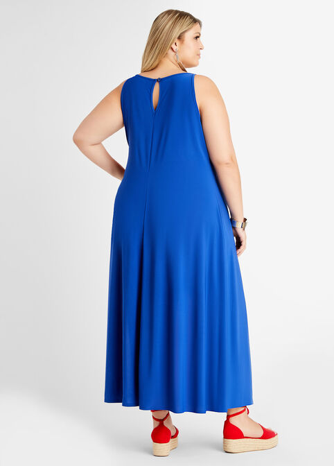 Tall Colorblock Flared Maxi Dress, Surf The Web image number 1
