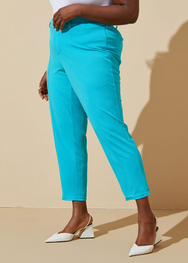 Mid Rise Crepe Ankle Pants, BlueBird image number 3