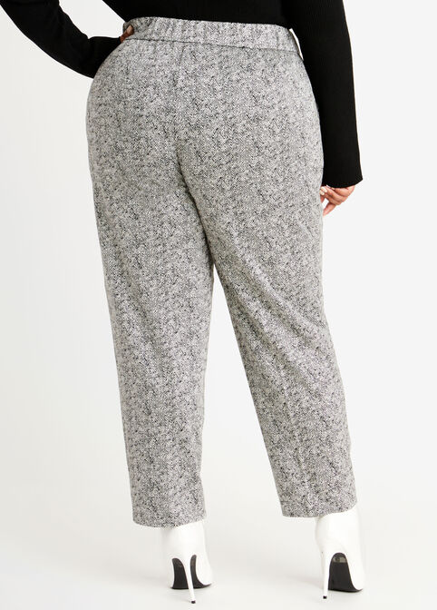 Knit Tweed Ankle Pant, Grey image number 1