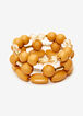 Mixed Bead Stretch Bracelet Set, Nugget Gold image number 0