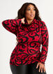 Scroll Long Sleeve Knit Top, Red image number 2