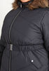 Faux Shearling Trimmed Puffer Coat, Black image number 2