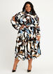 Abstract Knit Fit n Flare Dress, Multi image number 0