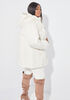 Faux Sherpa Paneled Puffer Coat, White image number 1