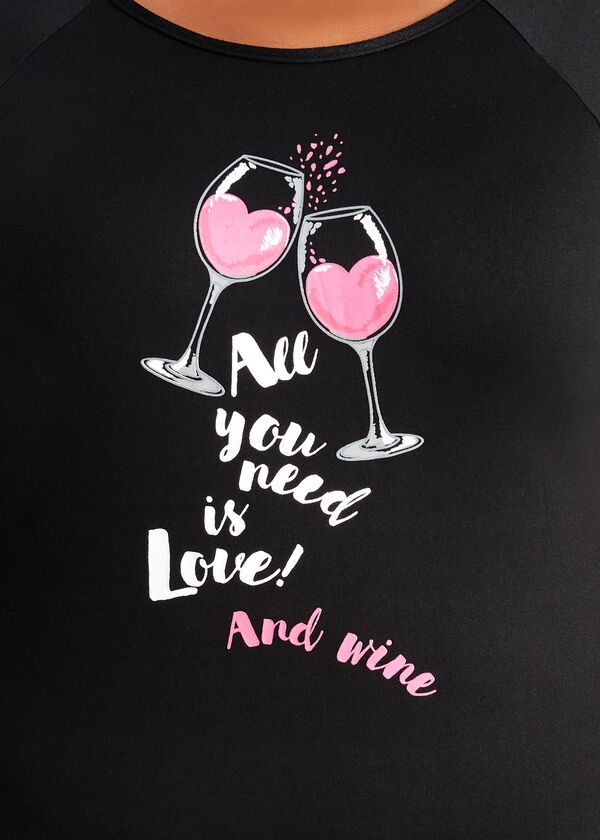 YMI Love & Wine Sleepshirt, Black image number 1