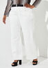 Belted Mid Rise Skater Jeans, White image number 0