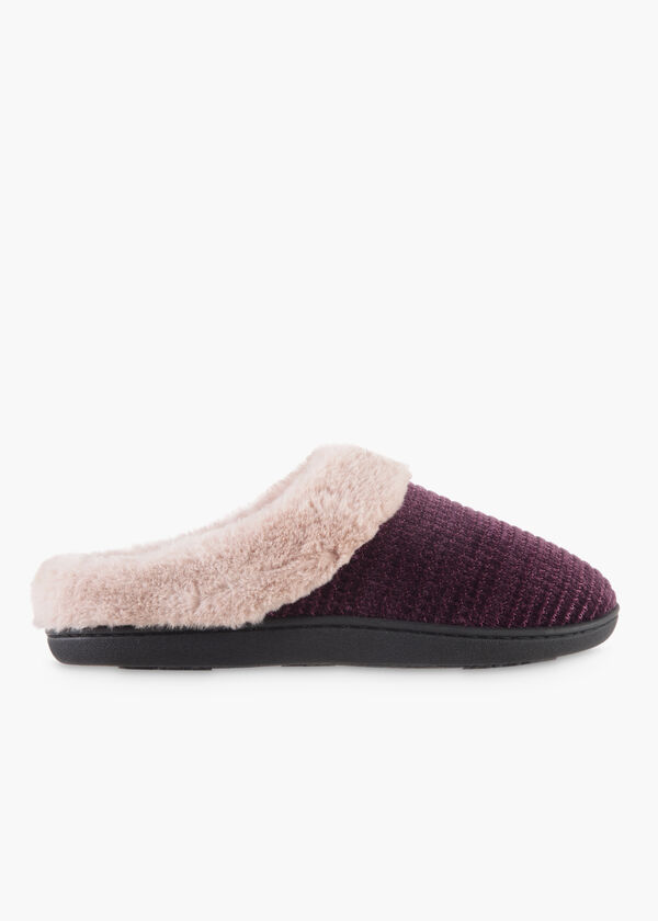 Isotoner Ann Chenille Slippers, Purple image number 1