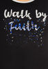 Sequin Walk By Faith Athletic Tee, Black image number 1