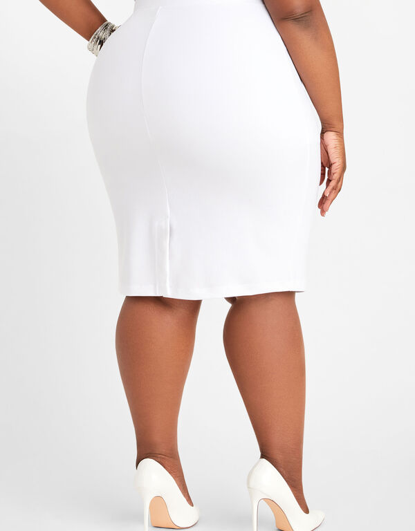 2 Pocket Button Front Skirt, White image number 1