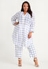 Windowpane Sheer Button Duster, White image number 2