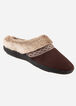 Isotoner Microsuede Basil Slippers, Chocolate Brown image number 0