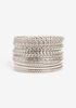 Textured Silver Bracelet Set, Silver image number 0