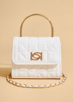 Bebe Kamila Quilted Mini Crossbody, White image number 0