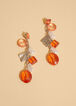 Stone Faux Pearl And Charm Earrings, LIVING CORAL image number 0