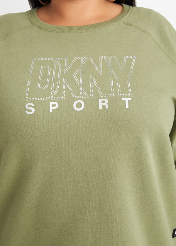 DKNY Sport Fleece Sweatshirt, Olive image number 2