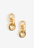Gold Tone Link Earrings, Gold image number 0